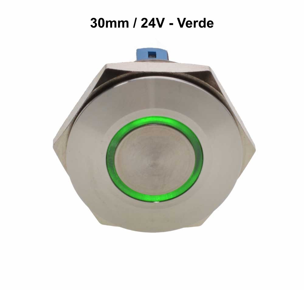 Push Buton 30mm/24V Led Verde - Frize