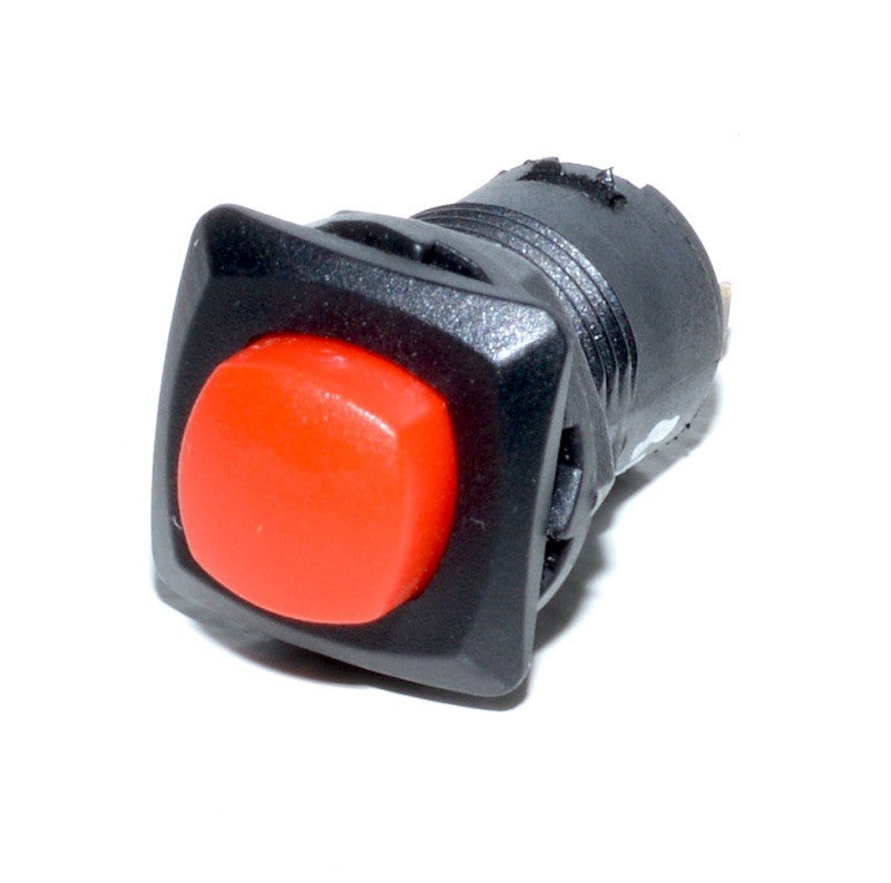 Push Buton Patrat cu Retinere 15x15x30mm Rosu - Frize