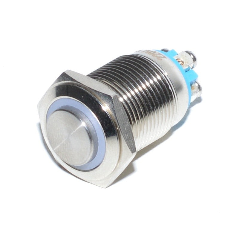 Push Metalic 16mm cu Led Rosu si Retinere 220V - Frize