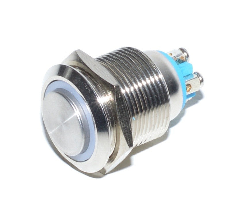 Push Metalic cu Led Rosu si Retinere 19mm / 220V - Frize