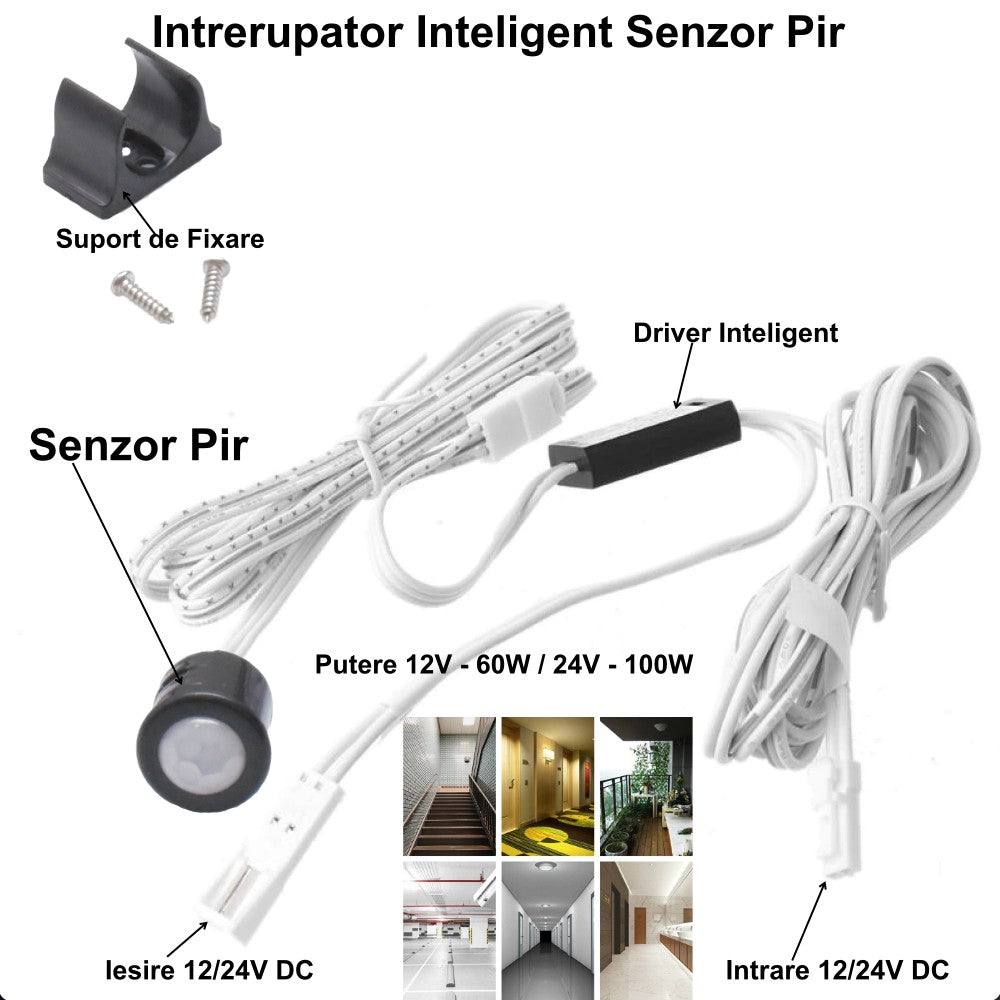 Senzor Pir Mini 12-24V cu Fire, MK-0003 - Frize