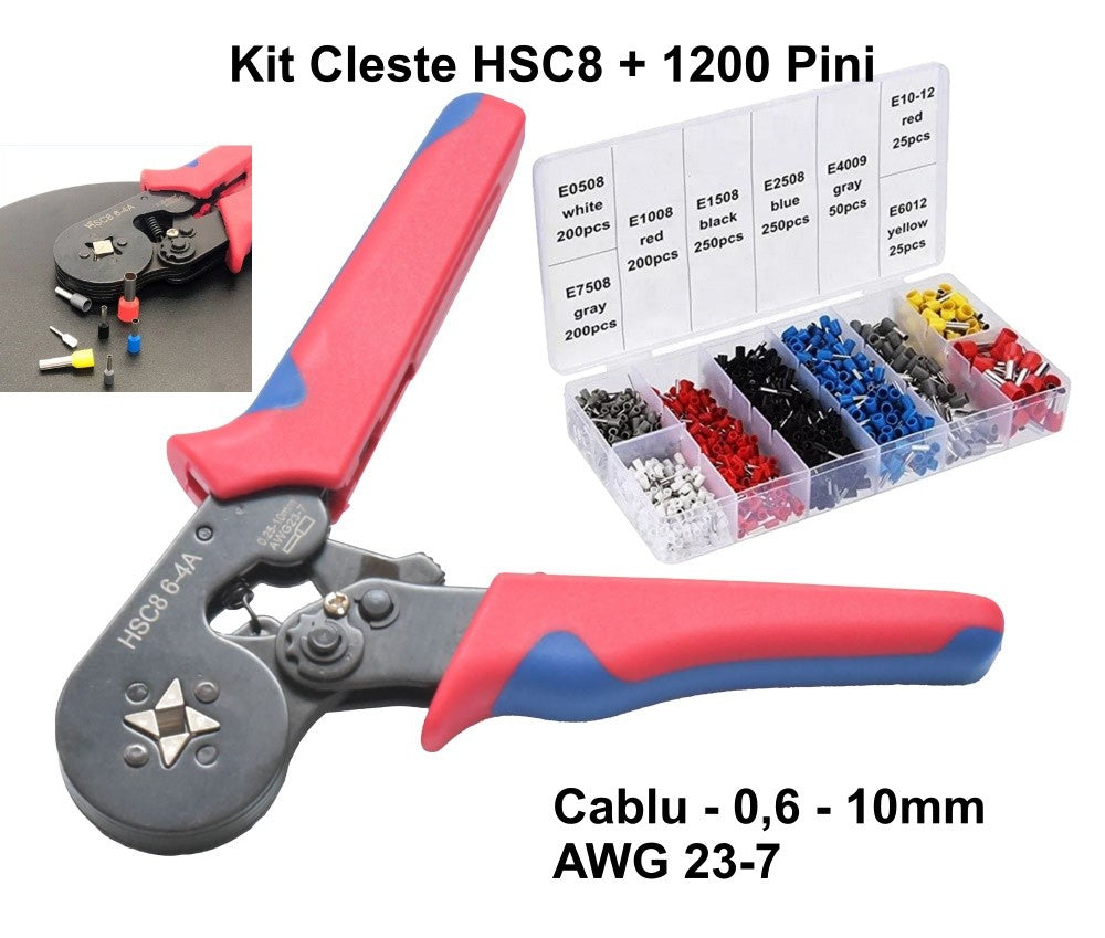 Set Cleste HSC8/6-4 de Sertizat + 1200 Pini - Frize