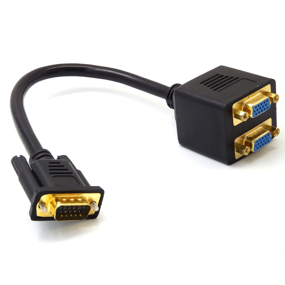 Spliter VGA Tata-2 VGA Mama/Negru - Frize