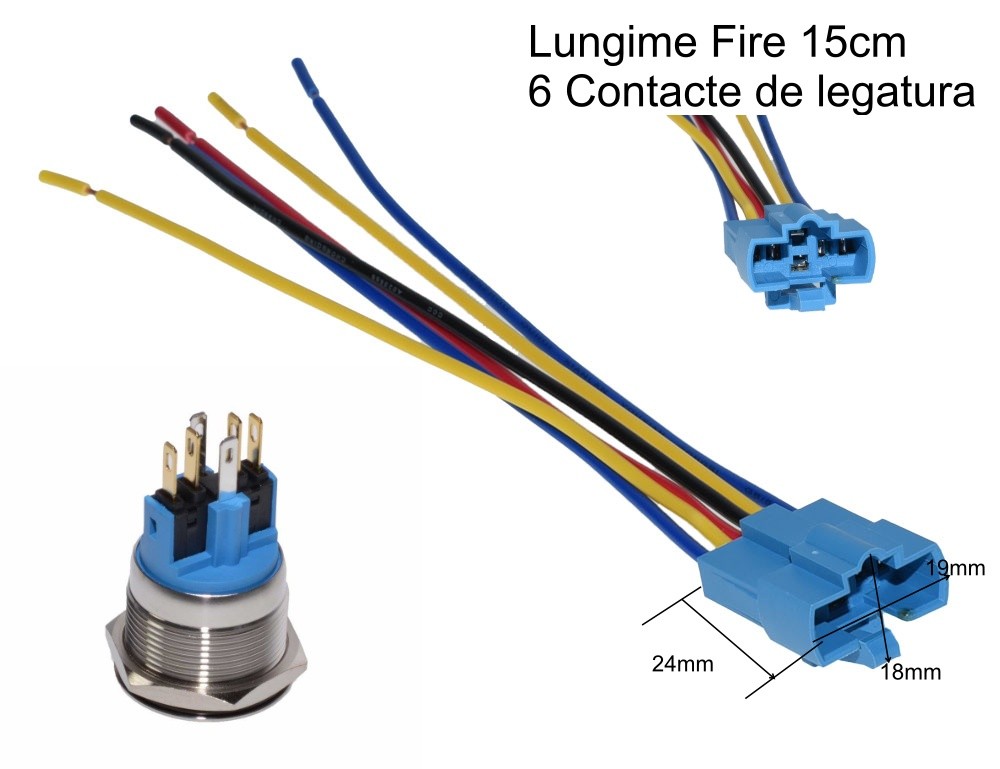 Suport Buton 6 Contacte cu Fire, Plat - Frize