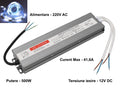 Sursă Alimentare Slim 12V 500W / 41,6A cu Protecție IP67 – Ideală pentru Proiecte de Iluminat și Echipamente Electrice