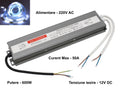 Sursă Alimentare Slim 12V 600W / 50A cu Protecție IP67 – Ideală pentru Proiecte Electrice și Iluminat Exterior