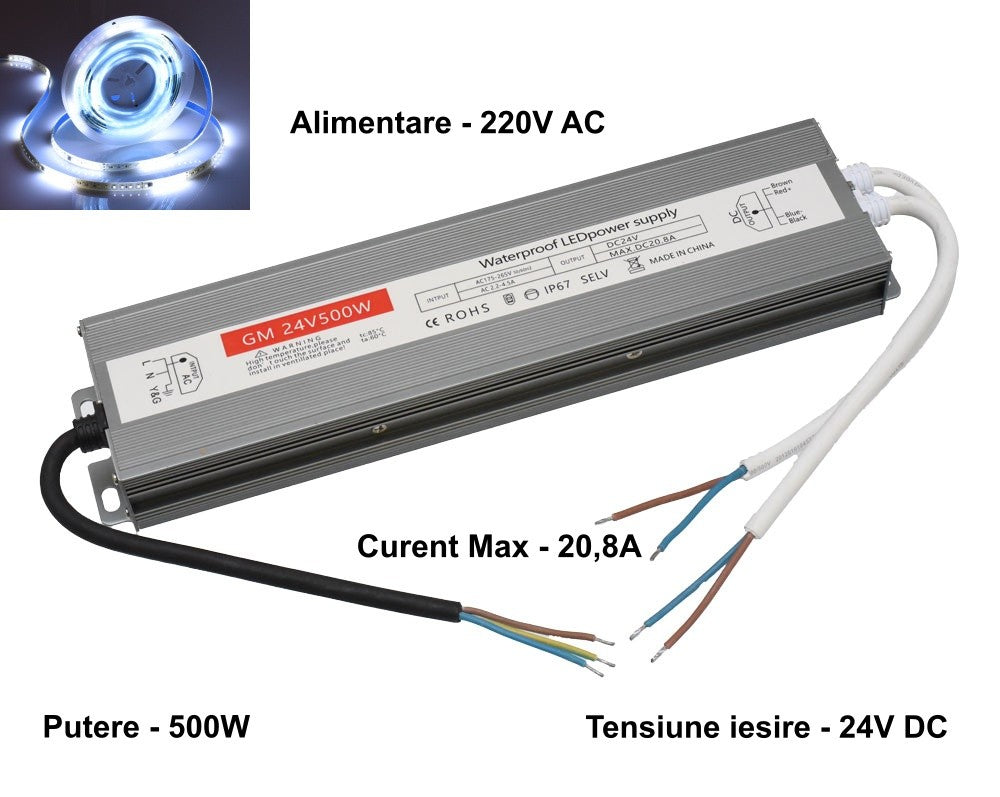 Sursa Alimentare 24V-500W / 20,8A Slim EX IP67 - Frize