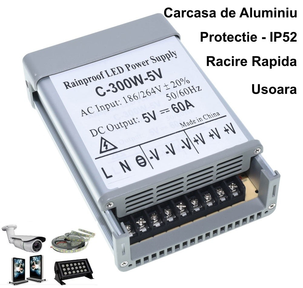 Sursa Alimentare de Exterior 5V-300W/60A - Frize
