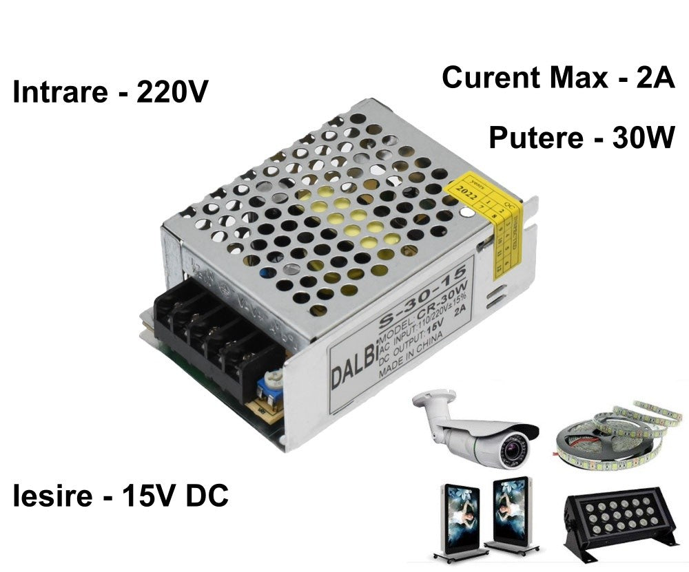 Sursa de Alimentare Metalica 220V-15V/30W-2A - Frize