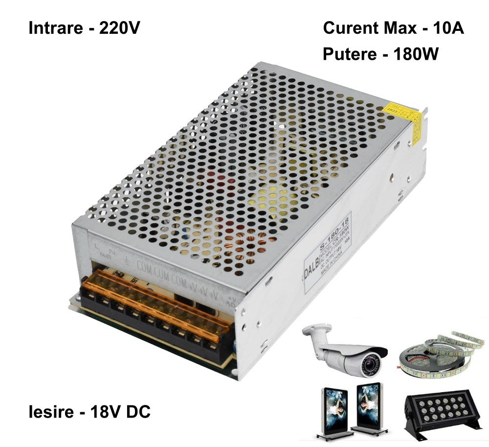 Sursa de Alimentare Metalica 220V-18V/180W-10A - Frize