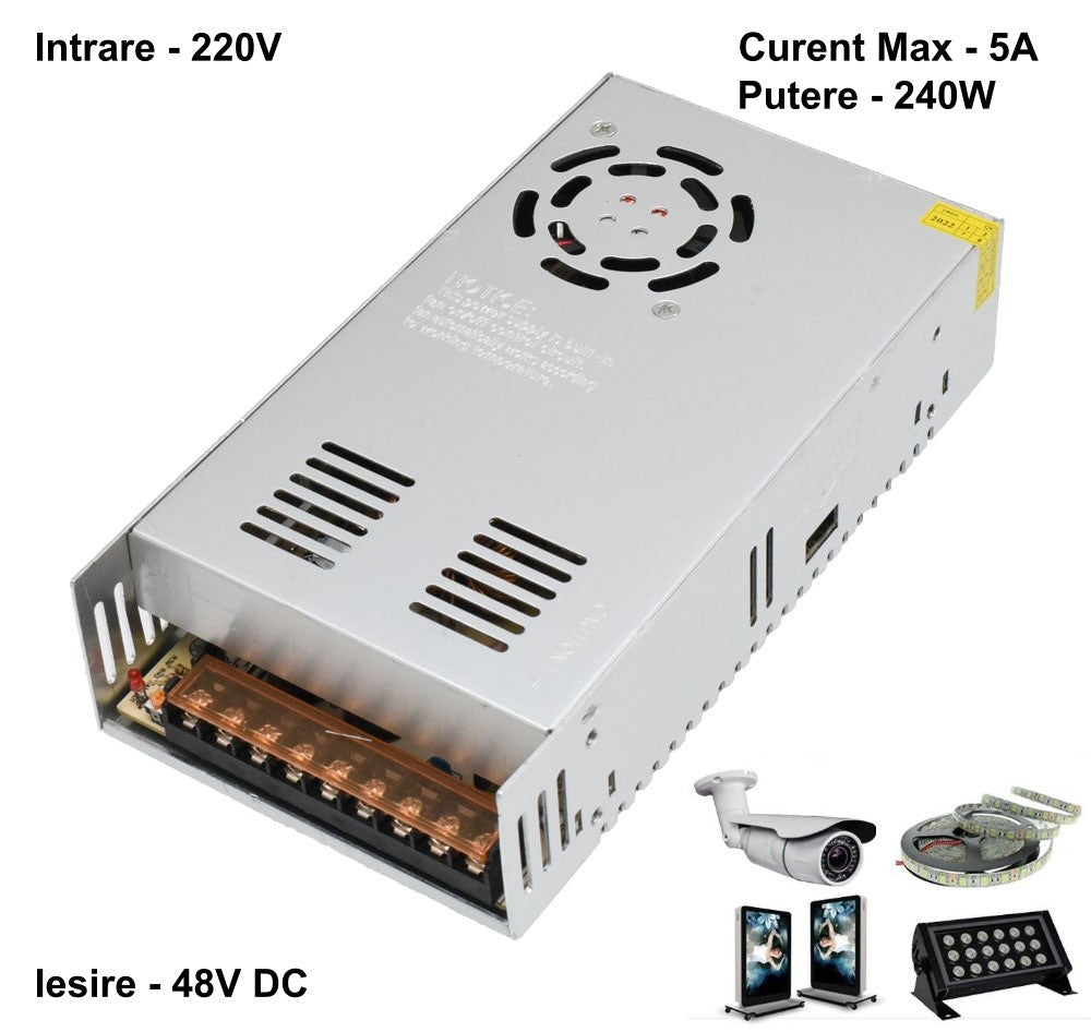 Sursa de Alimentare Metalica 220V-48V/240W-5A - Frize