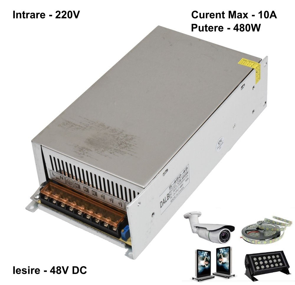 Sursa de Alimentare Metalica 220V-48V/480W-10A - Frize