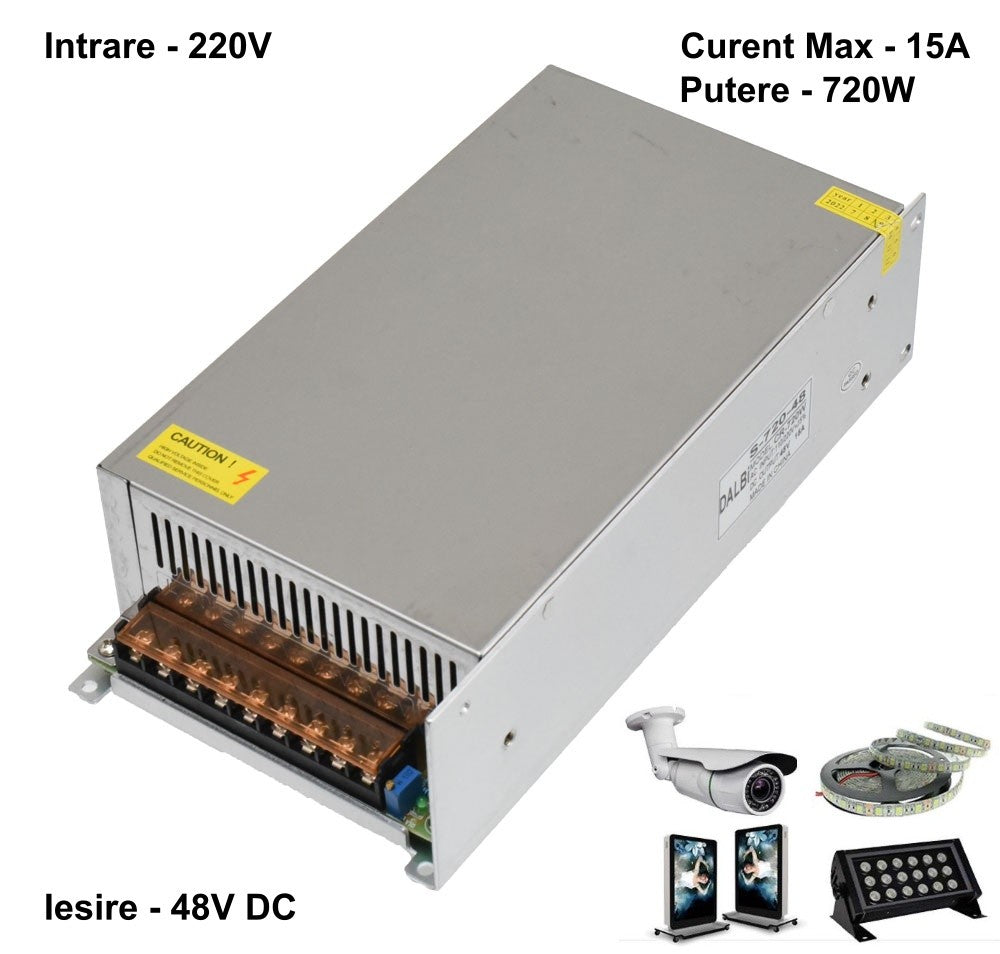 Sursa de Alimentare Metalica 220V-48V/720W-15A - Frize