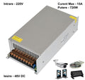 Sursă de Alimentare Metalică 220V-48V, 720W, 15A – Alimentare Stabilă pentru Proiecte Elektronice și Dispozitive Industriale