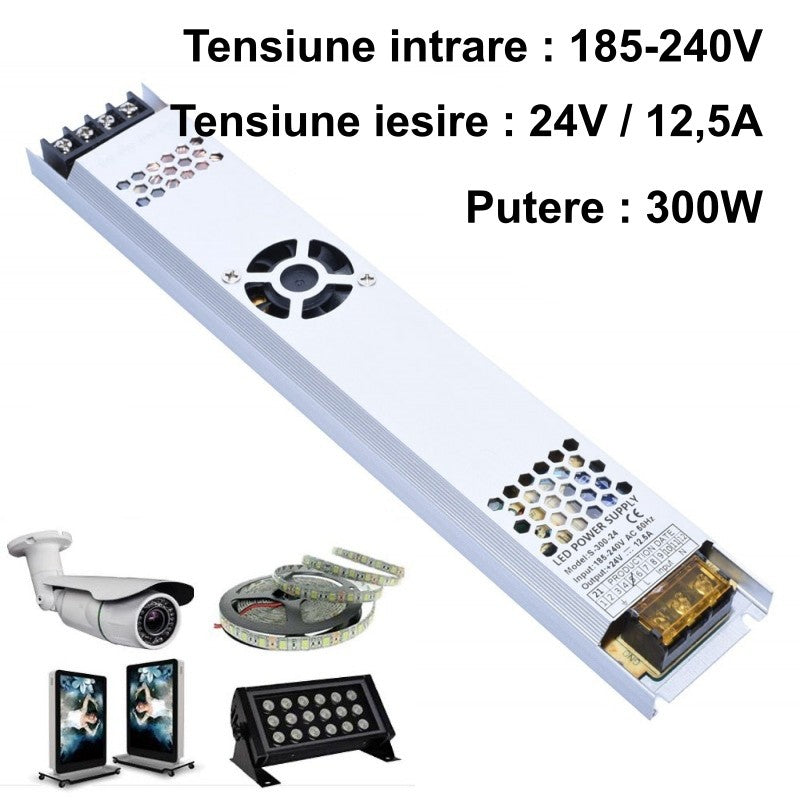 Sursa de Alimentare Slim 24V-12,5A / 300W - Frize