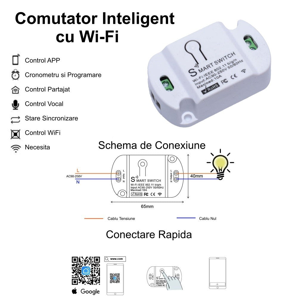 Tuya Smart WiFi Intrerupator/10A - Frize